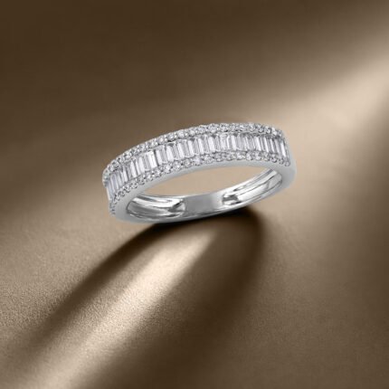 Channel-Set Baguette & Double Micro-Pavé Diamond Band