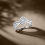 Princess Cut Double Halo & Crossover Diamond Ring
