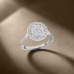 Celestial Floral Cluster & Round Halo Diamond Ring